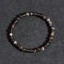 Bracelet Obsidienne argenté – Perles naturelles 4mm Taille S – Grossiste minéraux