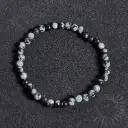 Bracelet Obsidienne neige – Perles naturelles 4mm Taille M – Grossiste minéraux
