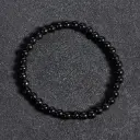 Bracelet Obsidienne noire – Perles naturelles 4mm Taille M – Grossiste minéraux