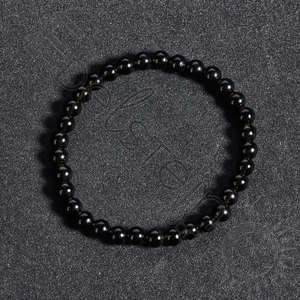 Bracelet Obsidienne noire – Perles naturelles 4mm Taille S – Grossiste minéraux