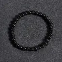 Bracelet Obsidienne noire – Perles naturelles 4mm Taille S – Grossiste minéraux
