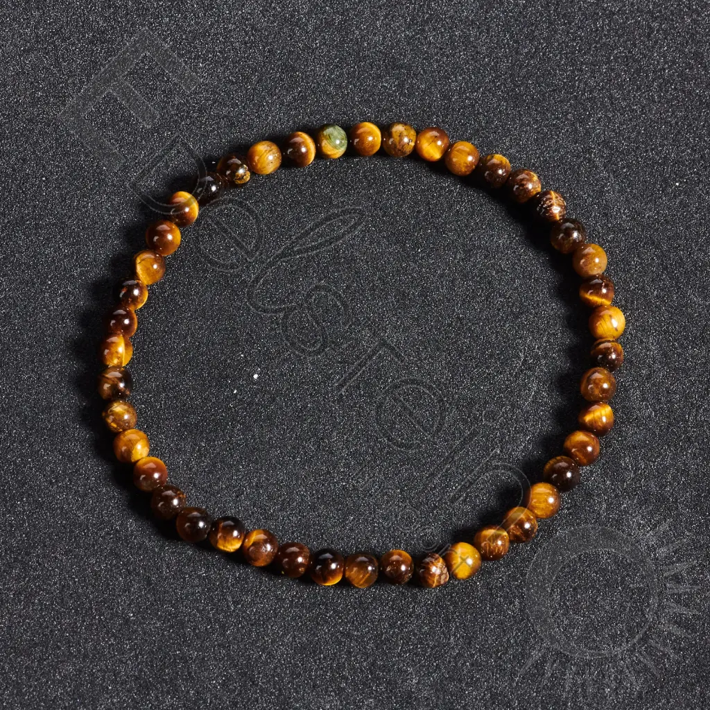 [BRC-ODTI04-TL] Bracelet Oeil de Tigre – Perles naturelles 4mm Taille L – Grossiste minéraux