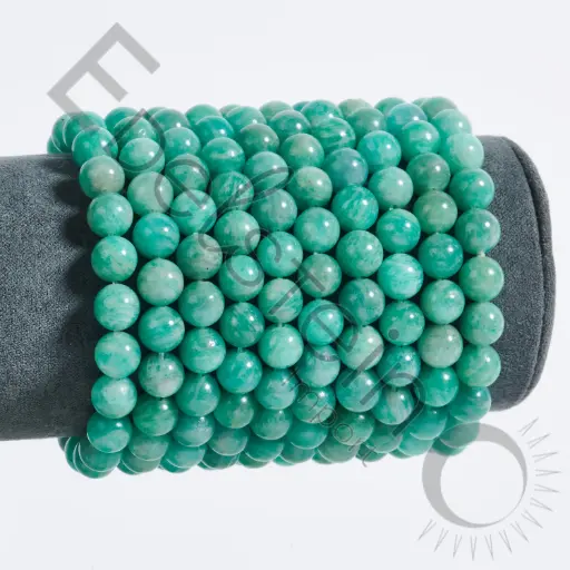 [BRC-AMA08-TM] Bracelet Amazonite – Perles naturelles 8mm Taille M – Grossiste minéraux