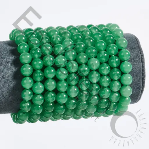 [BRC-AVE08-TM] Bracelet Aventurine verte – Perles naturelles 8mm Taille M - Grossiste minéraux