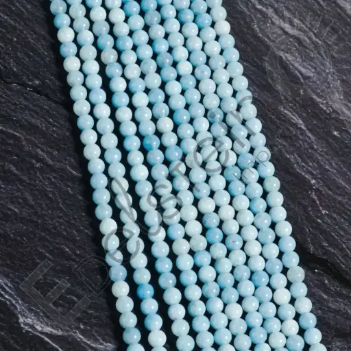 [FPE-AIM06] Fil de perles Aigue-Marine – Perles naturelles 6mm – Grossiste minéraux