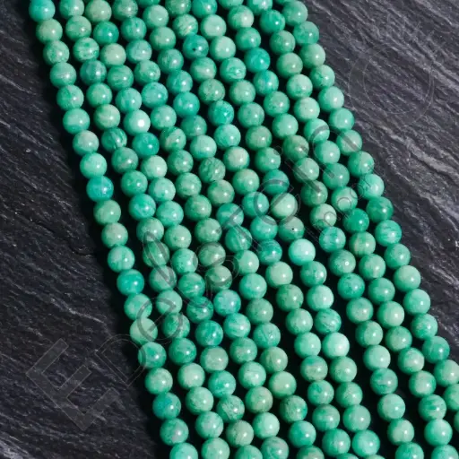 [FPE-AMA08] Fil de perles Amazonite – Perles naturelles 8mm – Grossiste minéraux
