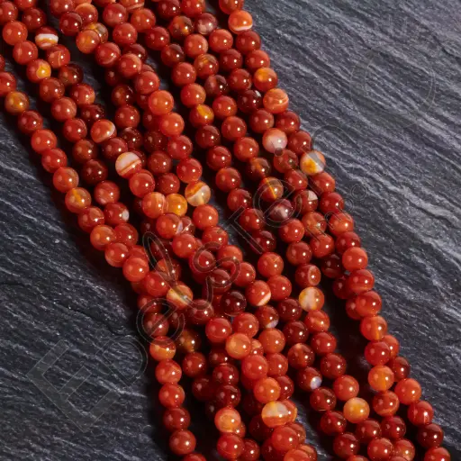 [FPE-CORN08] Fil de perles Cornaline – Perles naturelles 8mm – Grossiste minéraux