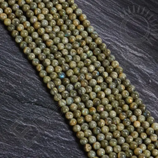 [FPE-LAB06] Fil de perles Labradorite – Perles naturelles 6mm – Grossiste minéraux
