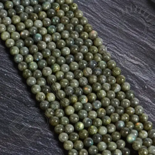 [FPE-LAB08] Fil de perles Labradorite – Perles naturelles 8mm – Grossiste minéraux