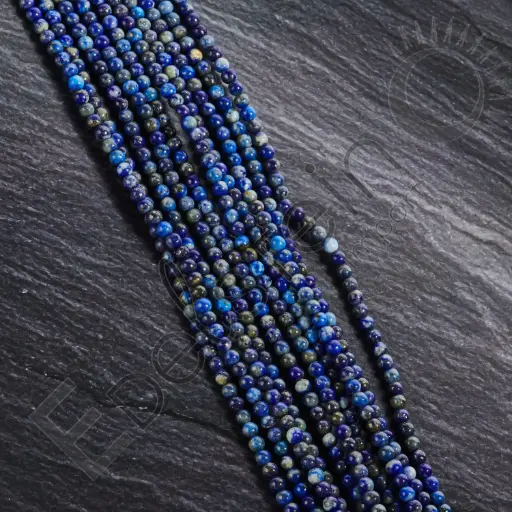 [FPE-LAPL04] Fil de perles Lapis Lazuli – Perles naturelles 4mm – Grossiste minéraux