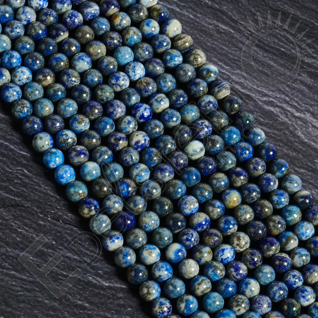 [FPE-LAPL08] Fil de perles Lapis Lazuli – Perles naturelles 8mm – Grossiste minéraux