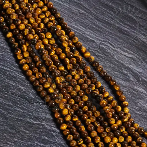 [FPE-ODTI06] Fil de perles Oeil de Tigre – Perles naturelles 6mm – Grossiste minéraux