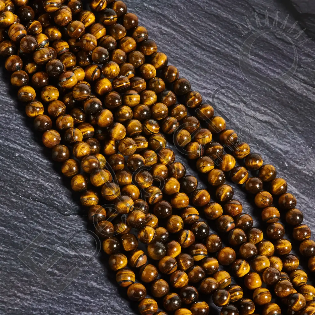 [FPE-ODTI08] Fil de perles Oeil de Tigre – Perles naturelles 8mm – Grossiste minéraux