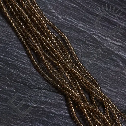 [FPE-QUFU04] Fil de perles Quartz fumé – Perles naturelles 4mm – Grossiste minéraux