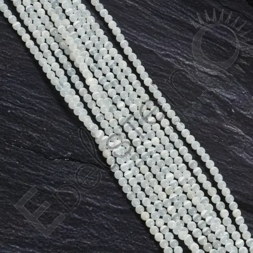 [FPE-SELE04] Fil de perles Sélénite  - Perles naturelles 4mm – Grossiste minéraux