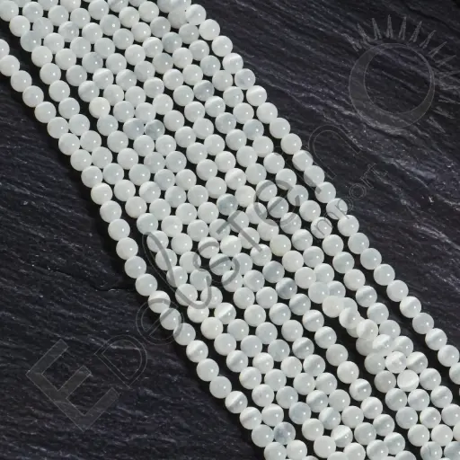 [FPE-SELE06] Fil de perles Sélénite - Perles naturelles 6mm – Grossiste minéraux