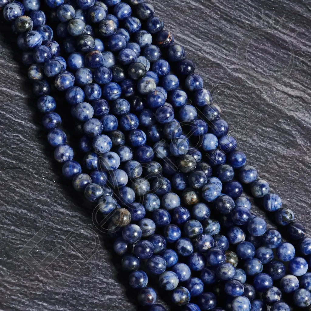 [FPE-SODA08] Fil de perles Sodalite - Perles naturelles 8mm – Grossiste minéraux