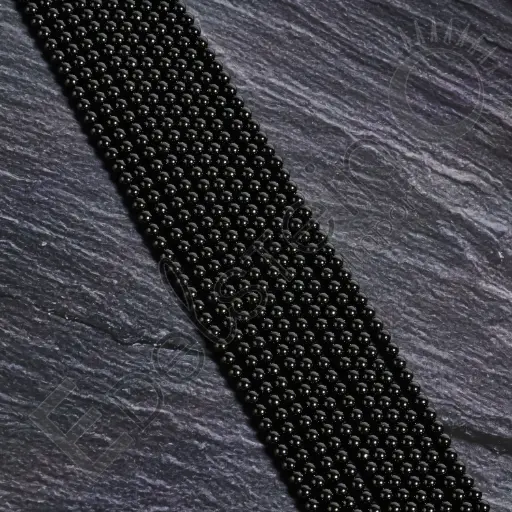 [FPE-TOURN04] Fil de perles Tourmaline noire - Perles naturelles 4mm – Grossiste minéraux