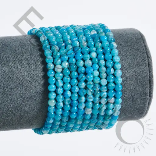 [BRC-APA04-TS] Bracelet Apatite – Perles naturelles 4mm Taille S – Grossiste minéraux