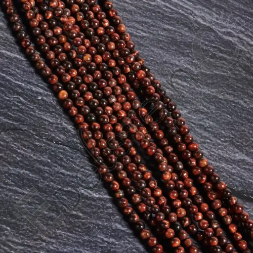 [FPE-ODTA04] Fil de perles Oeil de Taureau – Perles naturelles 4mm – Grossiste minéraux