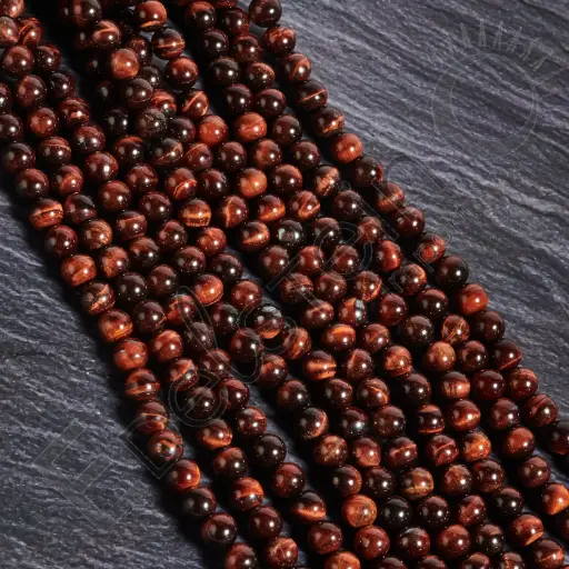 [FPE-ODTA08] Fil de perles Oeil de Taureau – Perles naturelles 8mm – Grossiste minéraux