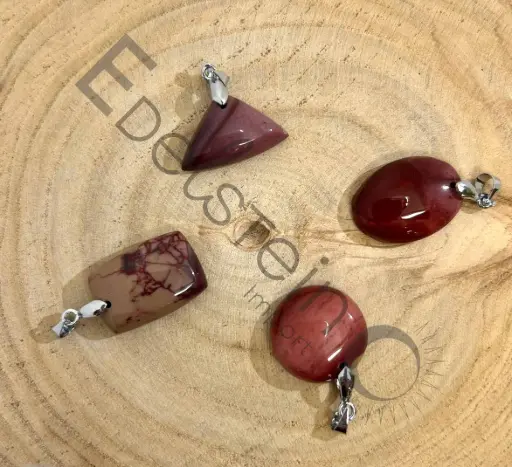 [PEN-JASPMOK-TS] Pendentif en Jaspe Mokaïte – Pierres naturelles taille S – Grossiste minéraux