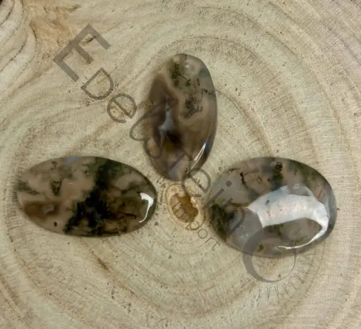 [PEN-AGAMOU-TM] Pendentif en Agate Mousse – Pierres naturelles taille M – Grossiste minéraux