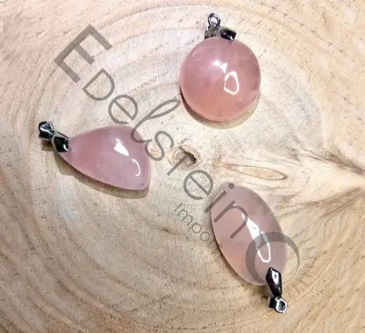 [PEN-QURO-TM] Pendentif en Quartz Rose  - Pierres naturelles Taille M – Grossiste minéraux