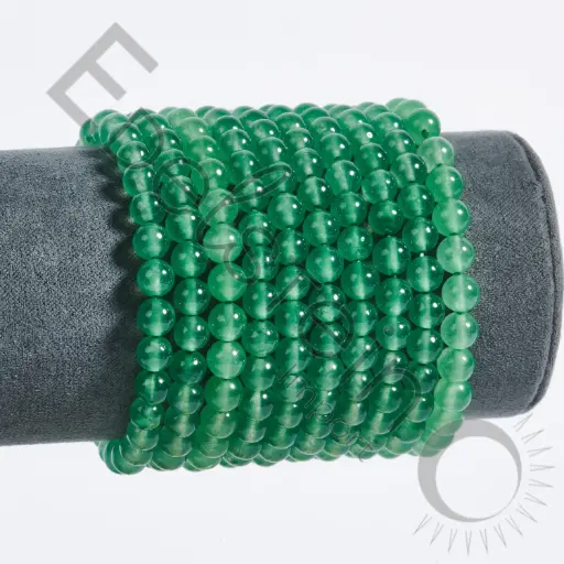 [BRC-AVE06-TM] Bracelet Aventurine verte - Perles naturelles 6mm Taille M - Grossiste minéraux
